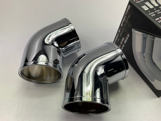 (2) Spectre 86681 Dual Cold Air Intake System 60 Degree Bend Air Tube 3'' Elbows