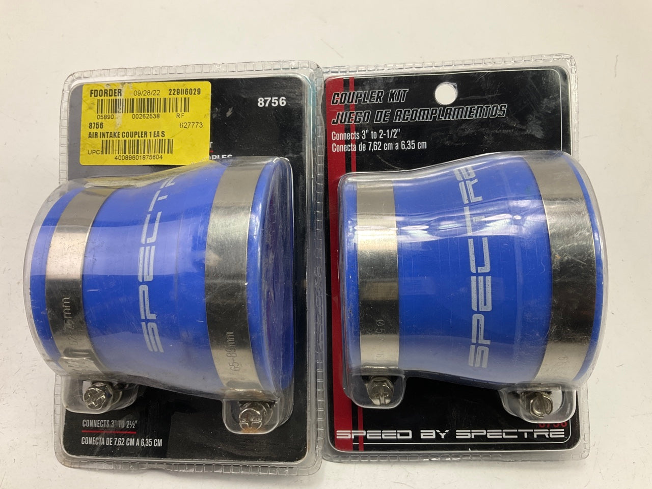 (2) Spectre 8756 BLUE Air Intake Hose Coupler - Connects 3'' To 2-1/2 ...