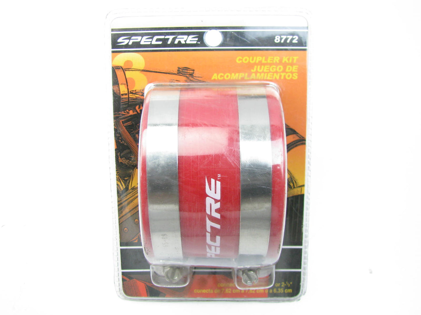 Spectre 8772 Air Cleaner Coupler Reducer Kit 3'' To 3'' 3'' To 2.5'' RED W/2 Clamps