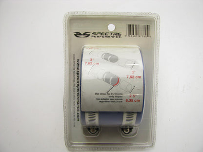Spectre 8776 Air Intake Tube Coupler Kit 3'' To 3'' Or 2 1/2'' W/ Clamps BLUE