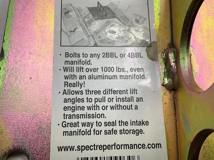 Spectre 903 Carburetor Engine Lifting Lift Plate 2-BBL / 4-BBL Manifold 1000 Lbs