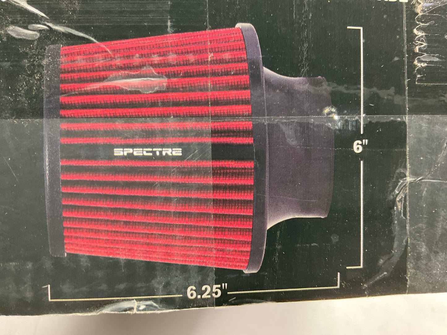 Spectre 9138 Performance RED 3'' Universal Clamp-On Washable Air Filter, 6'' Tall