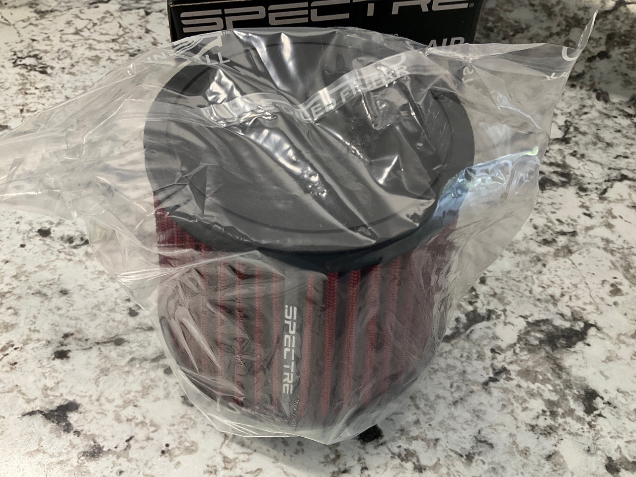 Spectre 9138 Performance RED 3'' Universal Clamp-On Washable Air Filter, 6'' Tall