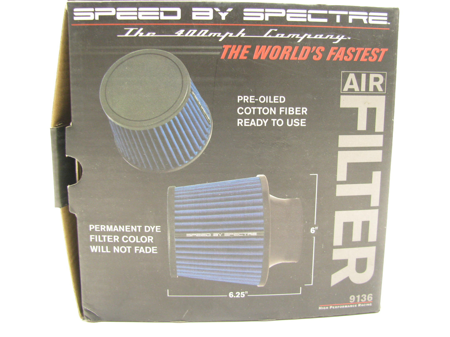 Spectre 9136 Racing Cold Air Intake Air Filter For 3'' Intakes