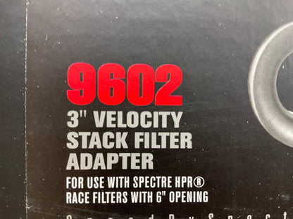 Spectre 9602 3'' Velocity Stack Air Filter Adapter For HPR Filters W/ 6'' Opening