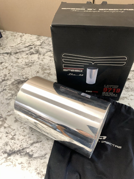 Spectre 9719 Universal Air Intake Aluminum Tube 4'' Diameter, 6'' Long