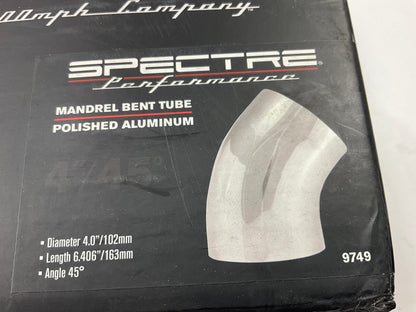 Spectre 9749 Aluminum Polished Air Intake Tube - 4'' OD X 6.406'' L, 45 Deg. Elbow