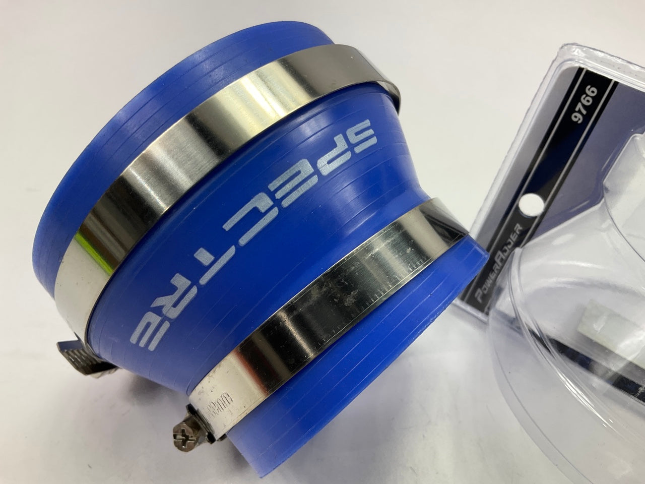 Spectre 9766 Air Intake Reducer Coupler 4'' X 3'' BLUE W/ 2 Hose Clamps
