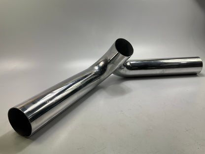 SCRATCHED 4'' Dual Inlet Cold Air Intake System Polished Aluminum Y-pipe 140 Deg