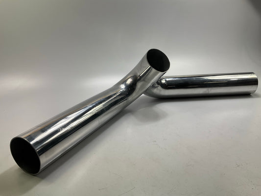 SCRATCHED 4'' Dual Inlet Cold Air Intake System Polished Aluminum Y-pipe 140 Deg