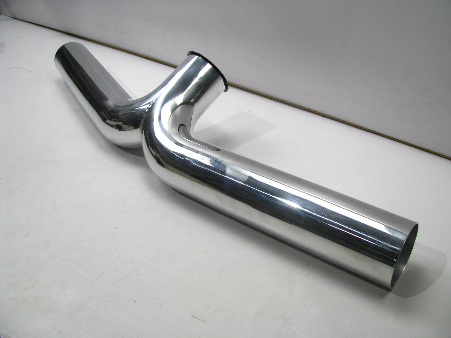 DUAL Air Filter Cold Air Intake Inlet Tube 4'' Y-pipe, Polished Aluminum, 170 Deg