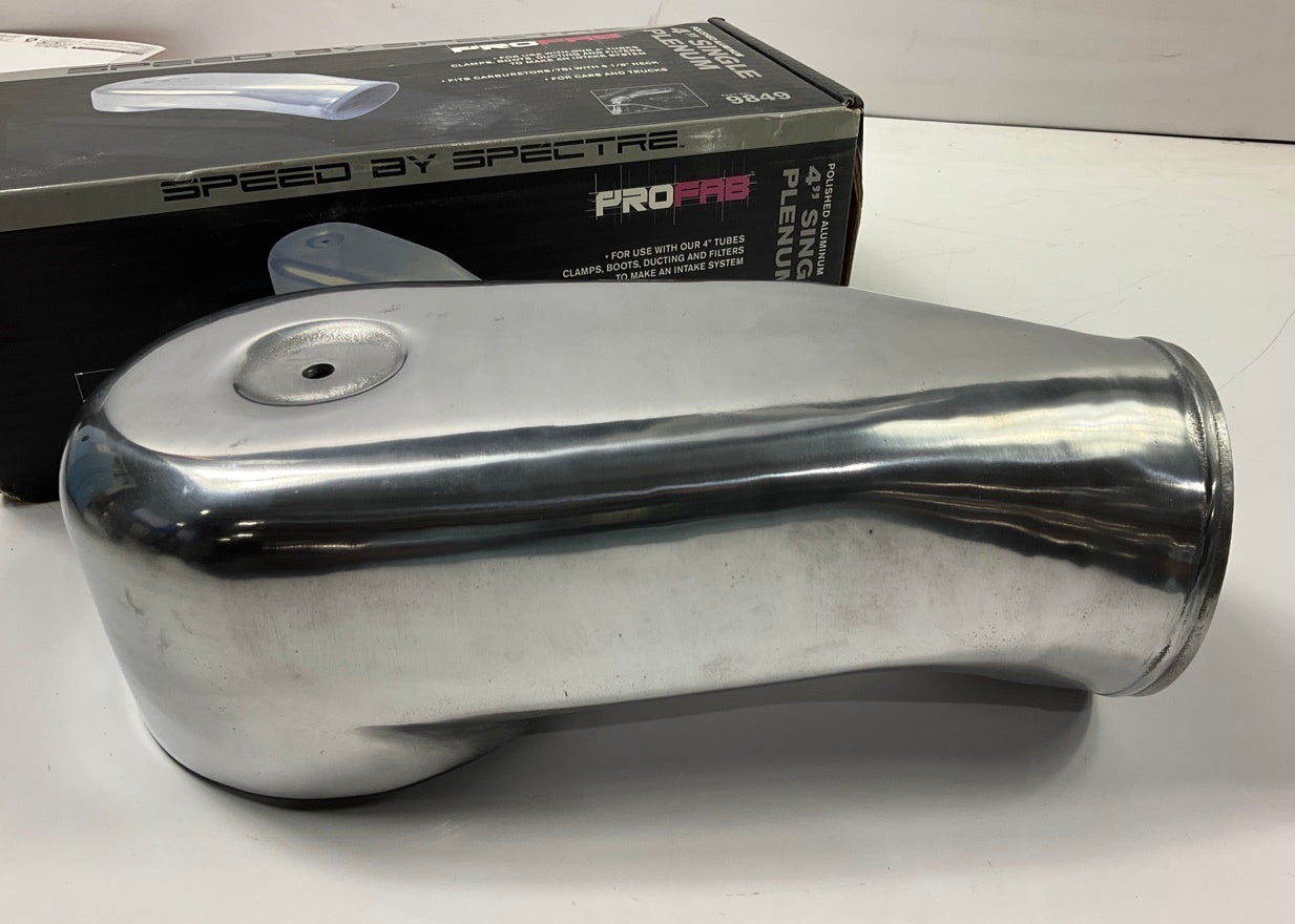Spectre 9849 Performance 4'' Single Air Intake Carburetor Plenum, 4'' Dia. 900 CFM