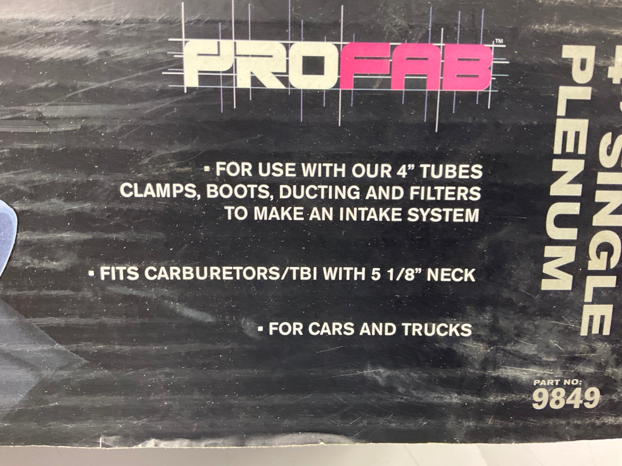 Spectre 9849 Performance 4'' Single Air Intake Carburetor Plenum, 4'' Dia. 900 CFM