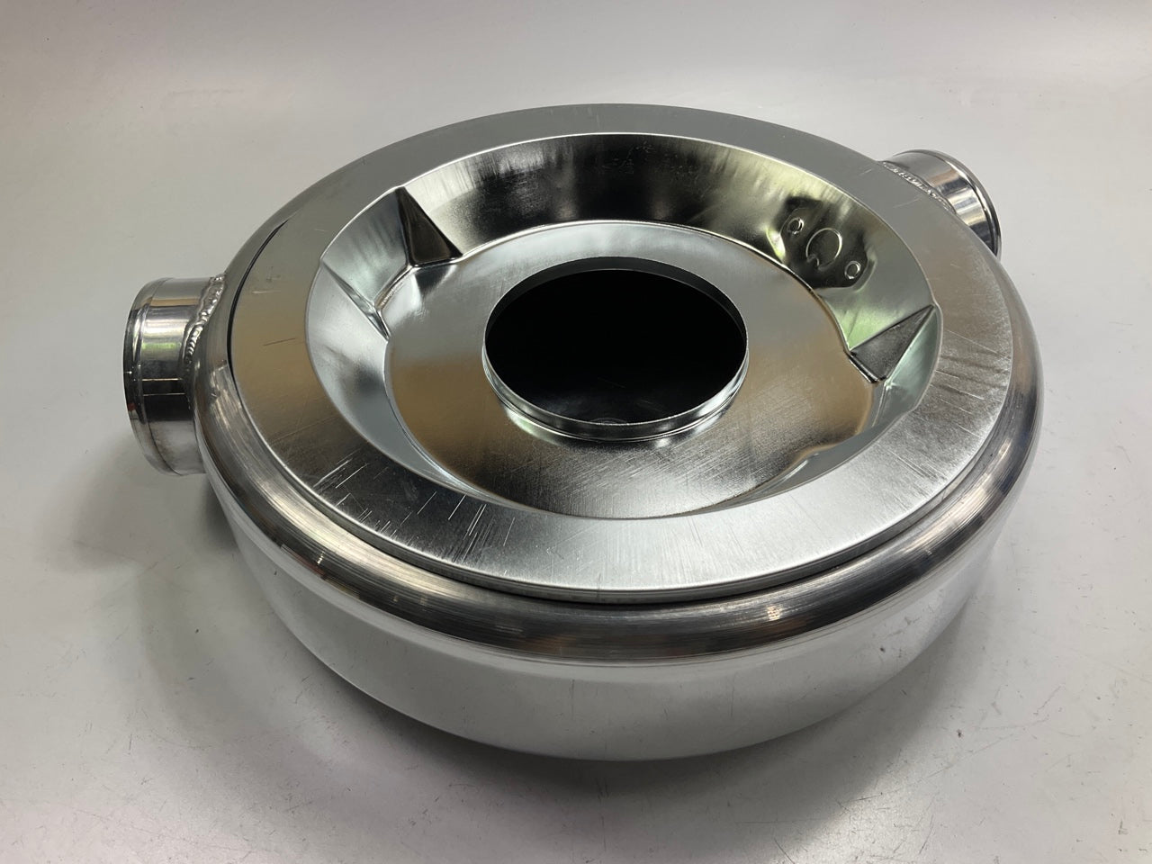 Spectre 98709 16''x4'' Polished Aluminum Air Box Dual Snorkel 4'' Inlets 150 Degree