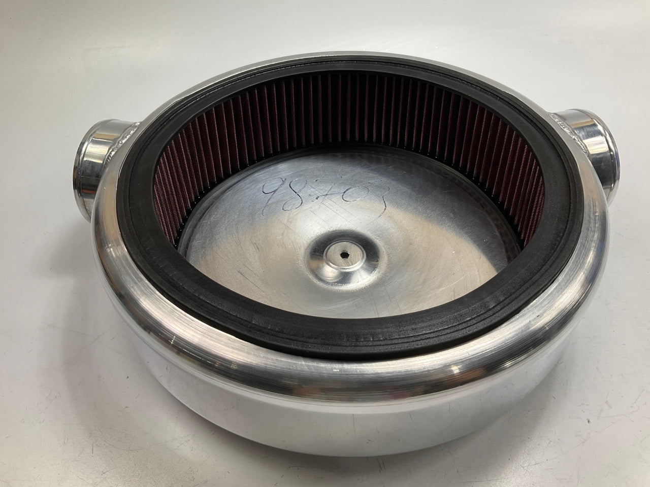 Spectre 98709 16''x4'' Polished Aluminum Air Box Dual Snorkel 4'' Inlets 150 Degree