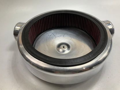 Spectre 98709 16''x4'' Polished Aluminum Air Box Dual Snorkel 4'' Inlets 150 Degree