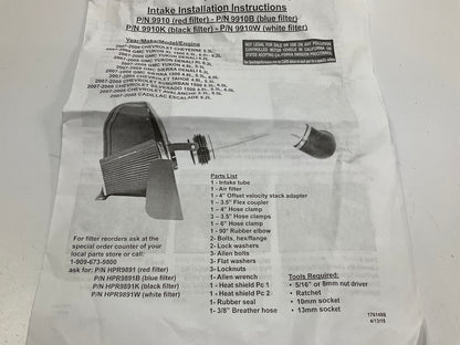 INCOMPLETE #2 - Cold Air Intake System (Red Filter) 2007-08 Chevrolet GMC LS V8