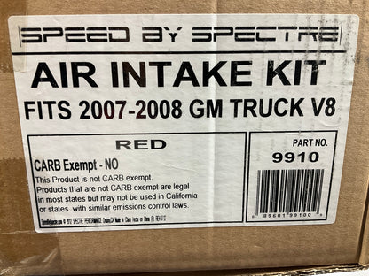 Spectre 9910 Cold Air Intake System (Red Filter) 2007-2008 Chevrolet GMC LS V8