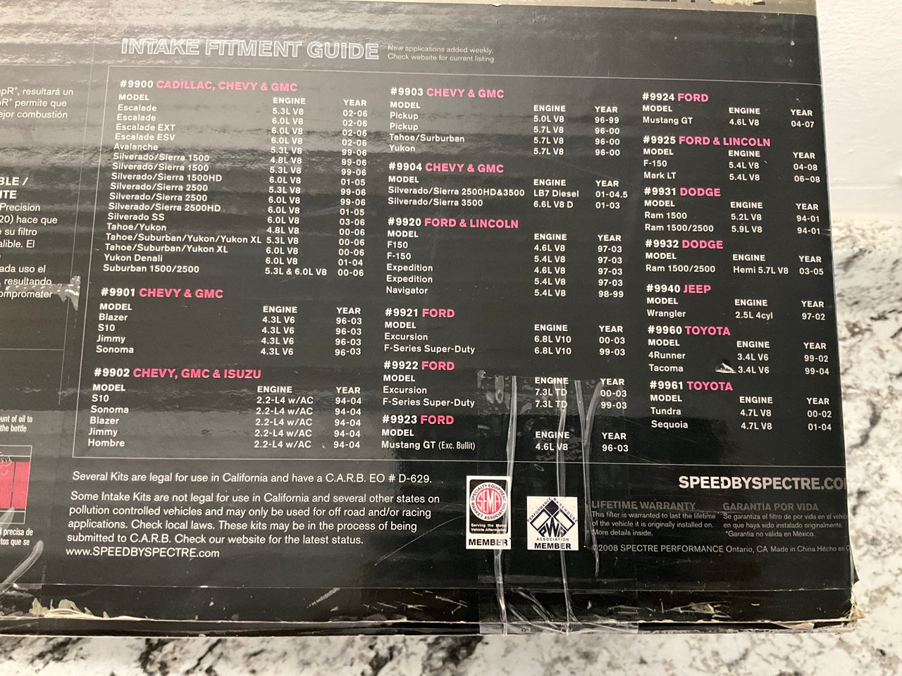 Spectre 9924 Performance Col Air Intake System For 2005-2009 Mustang GT 4.6L V8