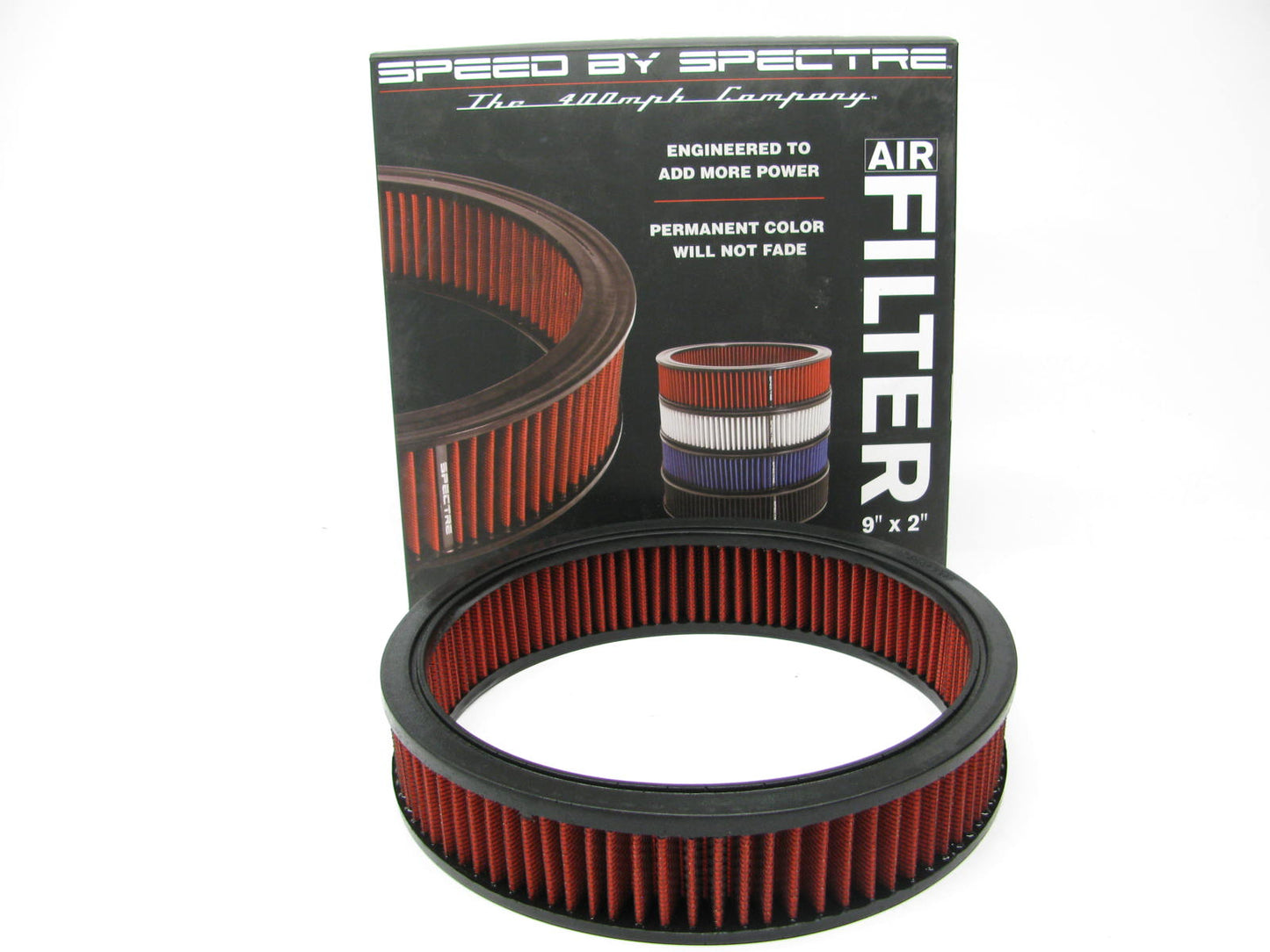 Spectre HPR2606 RED High Flow 9''x2'' Round Performance Air Filter (Washable)