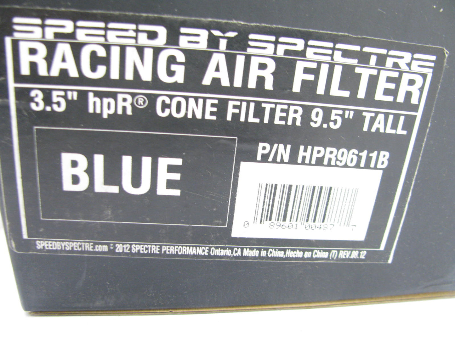 Spectre HPR9611B BLUE High-flow Cold Air Intake Filter - 9.5'' Tall, 3.5'' Inlet