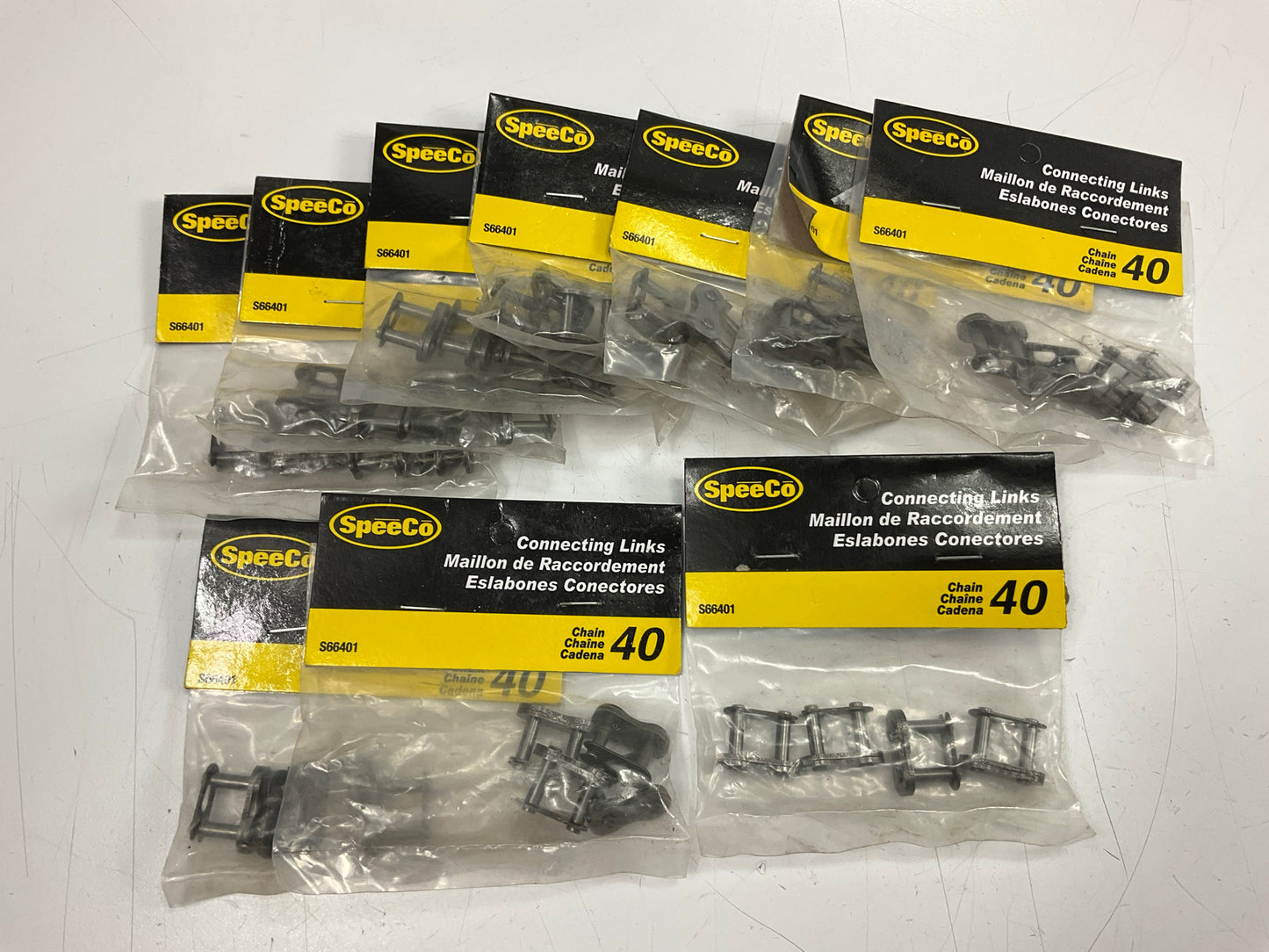 (10 Packs) SpeeCo S66401 Connecting Links 1/2'' Pitch #40 Chain