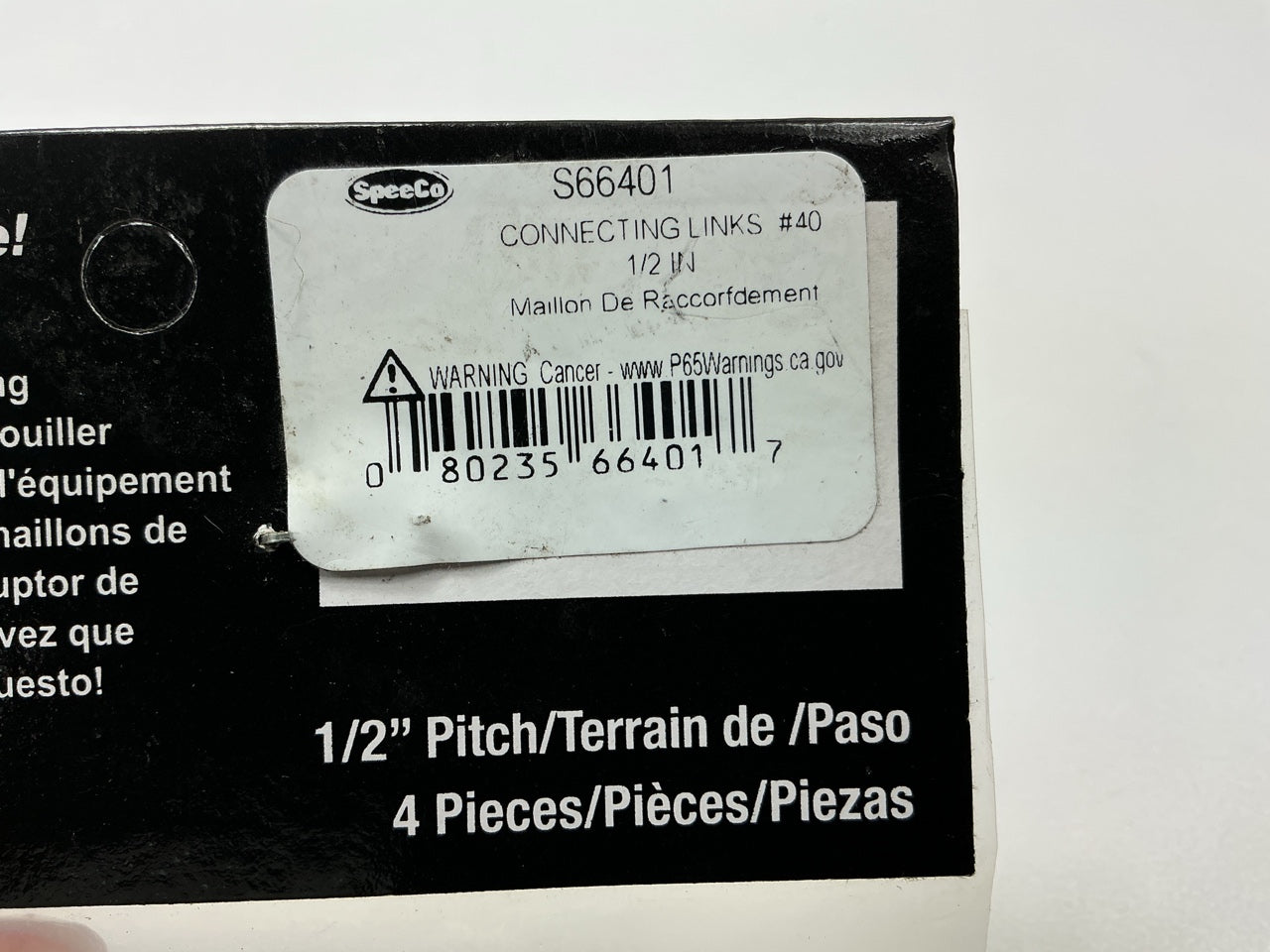 SpeeCo S66401 Connecting Links 1/2'' Pitch #40 Chain,  4 Pcs