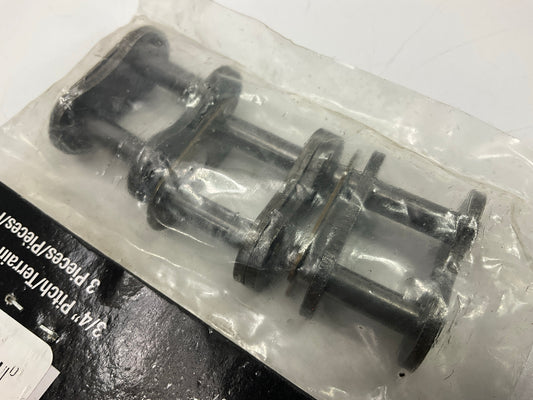 10 Pack SpeeCo S66601 Connecting Links 3/4'' Pitch #60 Chain, 3 Links Per Pack