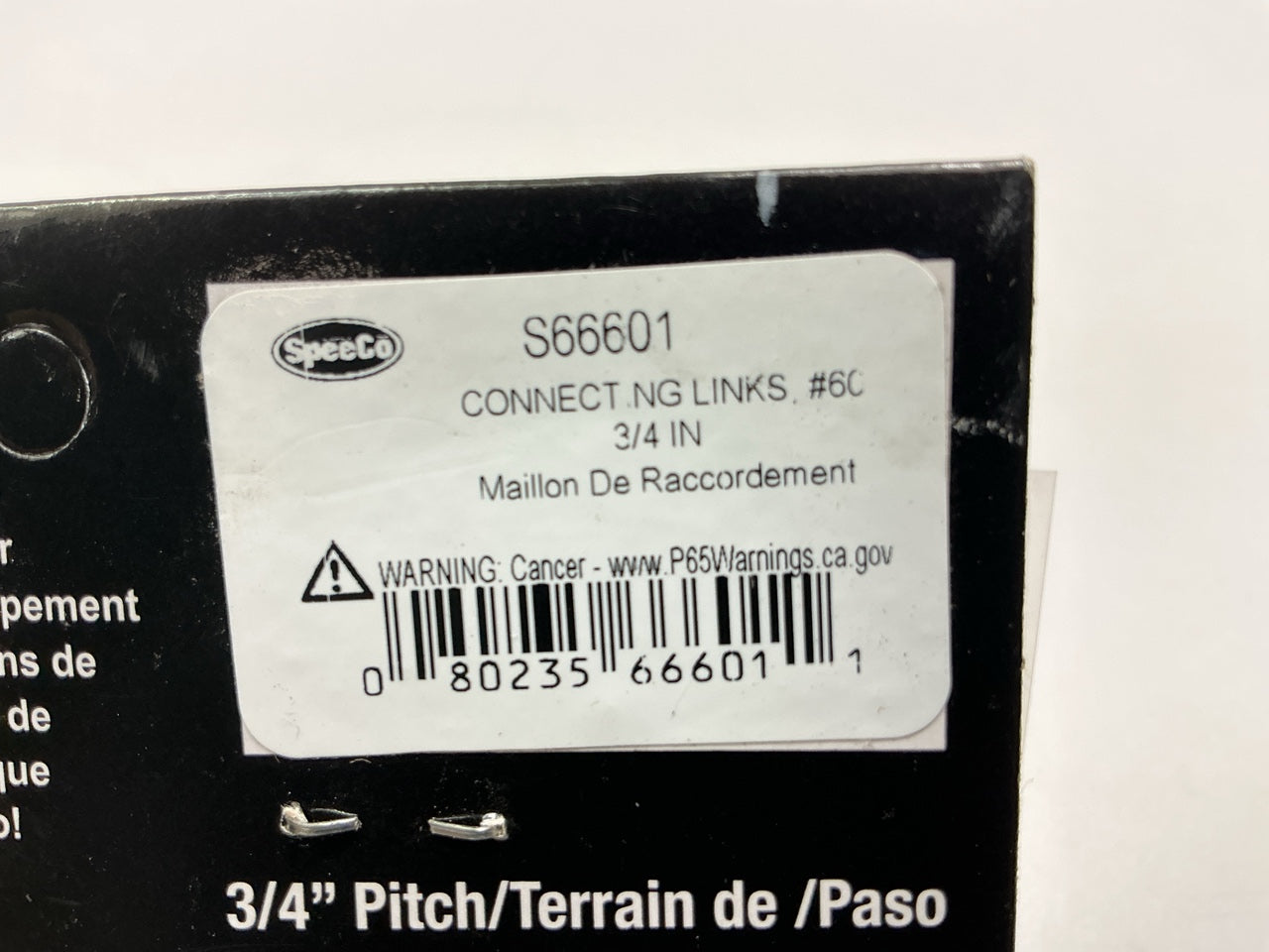 SpeeCo S66601 Connecting Links 3/4'' Pitch #60 Chain, 3 Links / Pack