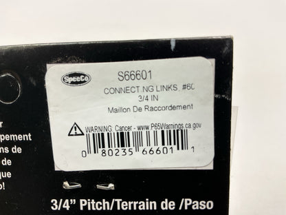 SpeeCo S66601 Connecting Links 3/4'' Pitch #60 Chain, 3 Links / Pack