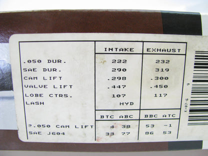 Speed Pro CS1143R Performance Engine Hydraulic Camshaft For Chryler Small Block