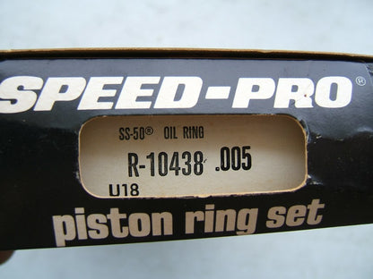 Speed Pro R10438-005 Plasma Moly File Fit Piston Rings .005'' - Buick 350 V8