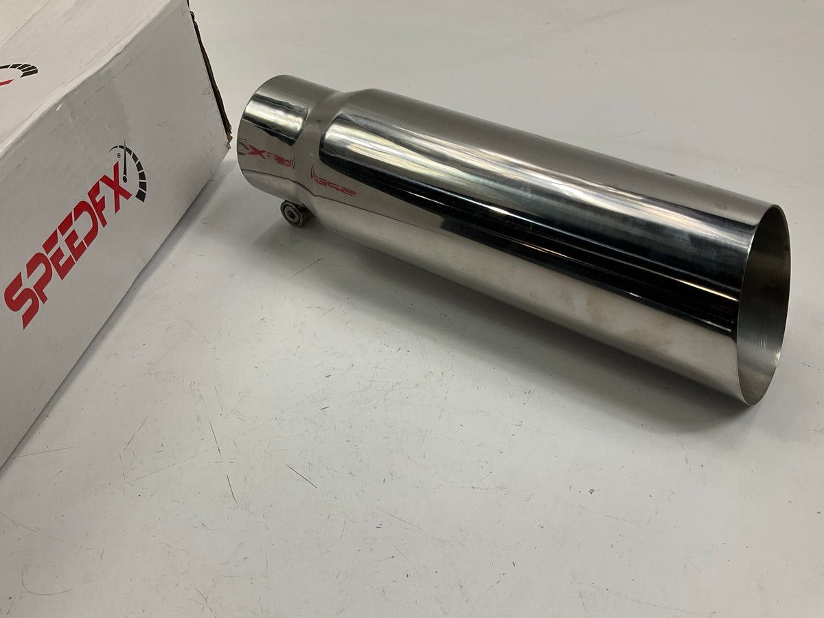 SpeedFX 206S Exhaust Tip 2.75'' Inlet 3.5'' Outlet Polished SS Angled Cut 12''