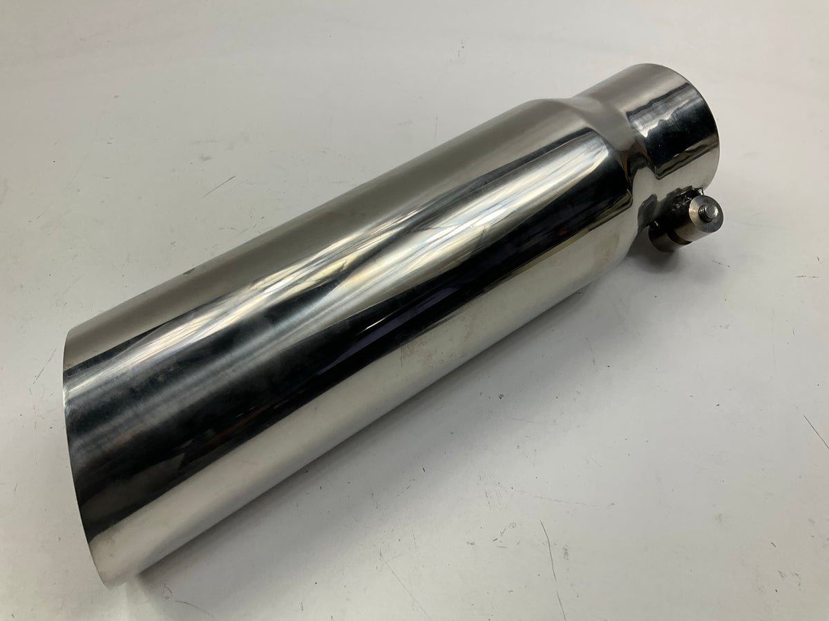 SpeedFX 206S Exhaust Tip 2.75'' Inlet 3.5'' Outlet Polished SS Angled Cut 12''