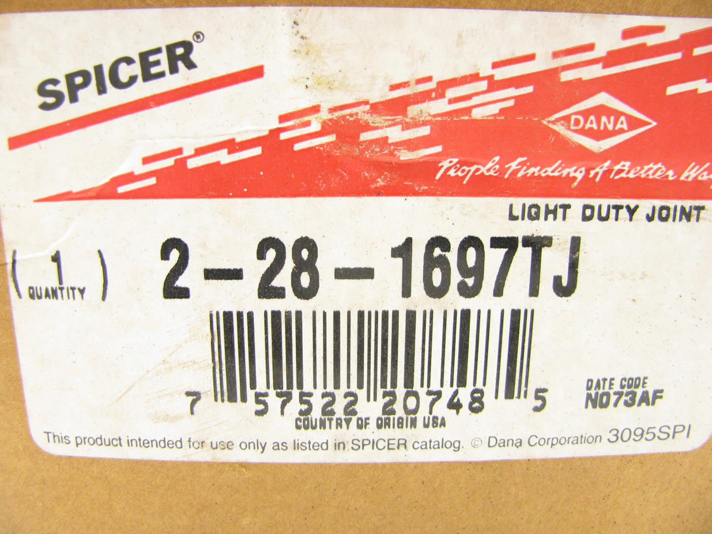 Spicer 2-28-1697TJ  Front Or Rear Shaft Tube Yoke, With U-JOINT, 3.000 X 0.083