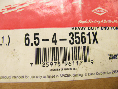 Spicer 6-5-4-3561X Splined Bore End Yoke 1810 Series 2.750''x10 Spline 3.750 Hub