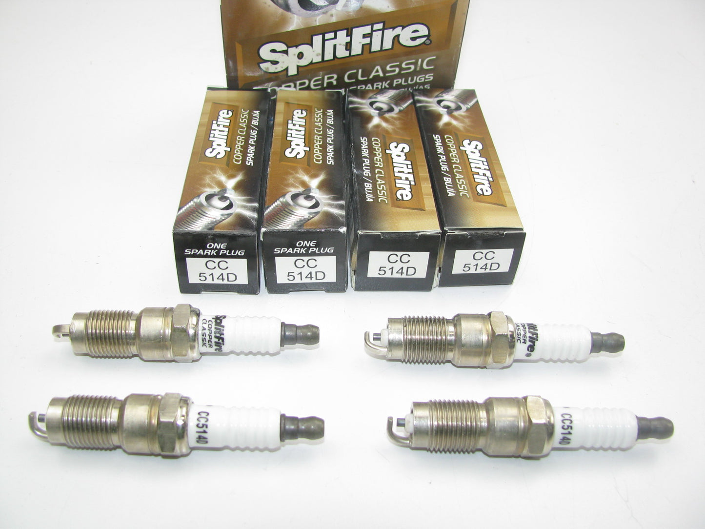 (4) Splitfire CC514D Ignition Spark Plugs - Copper Resistor