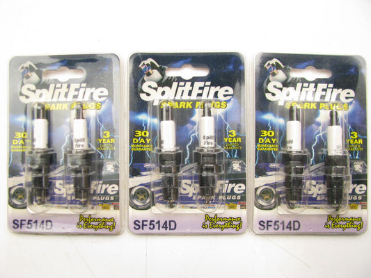 (6) Splitfire SF514D Ignition Spark Plugs - Split V Design