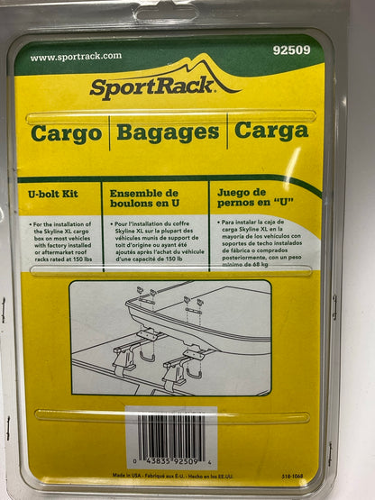SportRack 92509 Cargo Carrier Roof Rack U-bolt Kit - Replaces Thule 92509