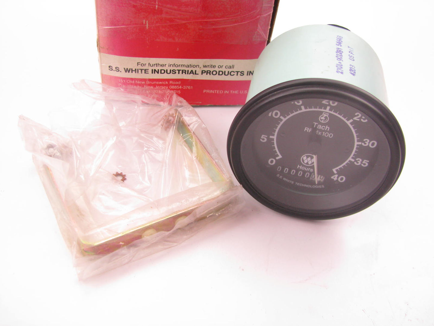 SS WHITE 2701-90129Y Programmable Tachometer With Hour Meter 4000 RPM DIESEL