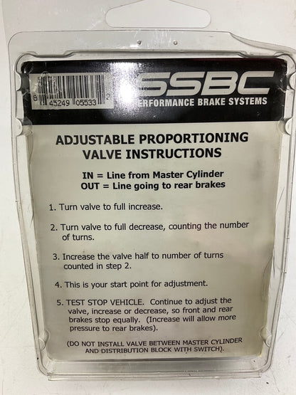 Ssbc A0707-1 Adjustable Brake Proportioning Valve