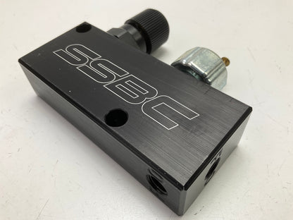 SSBC A0730 Adjustable Proportioning Valve Block Black For 3/16'' Brake Lines