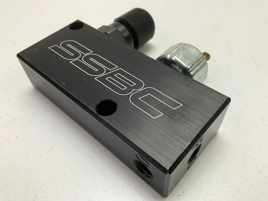 SSBC A0730 Adjustable Proportioning Valve Block Black For 3/16'' Brake Lines