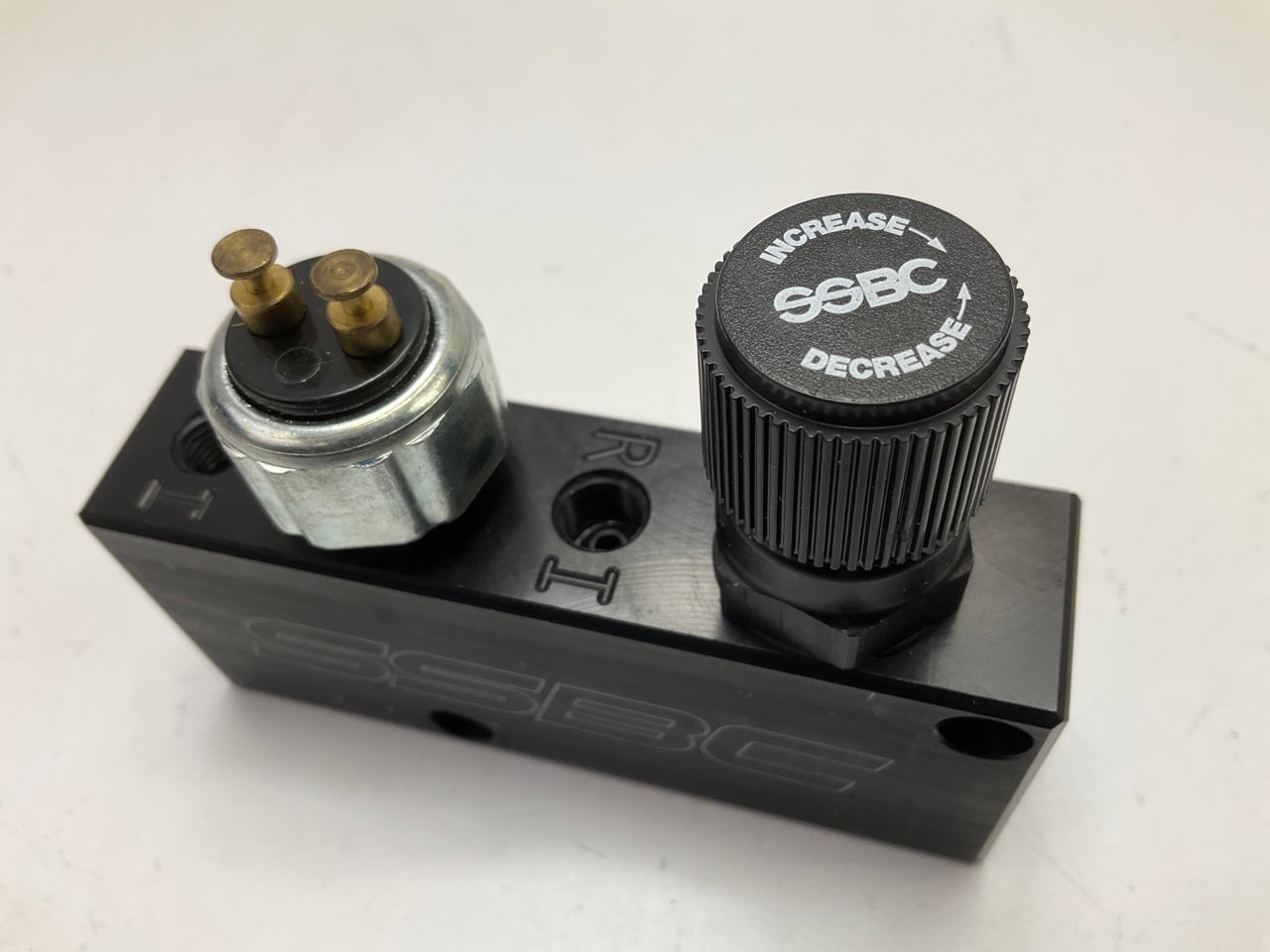 SSBC A0730 Adjustable Proportioning Valve Block Black For 3/16'' Brake Lines