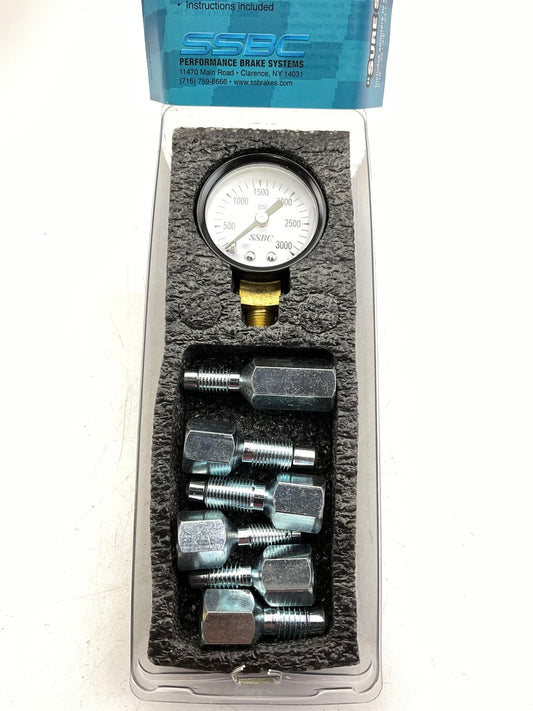 SSBC A1704  Brake Pressure Tester Gauge Kit; 0-3,000 PSI, With (6) Adapters