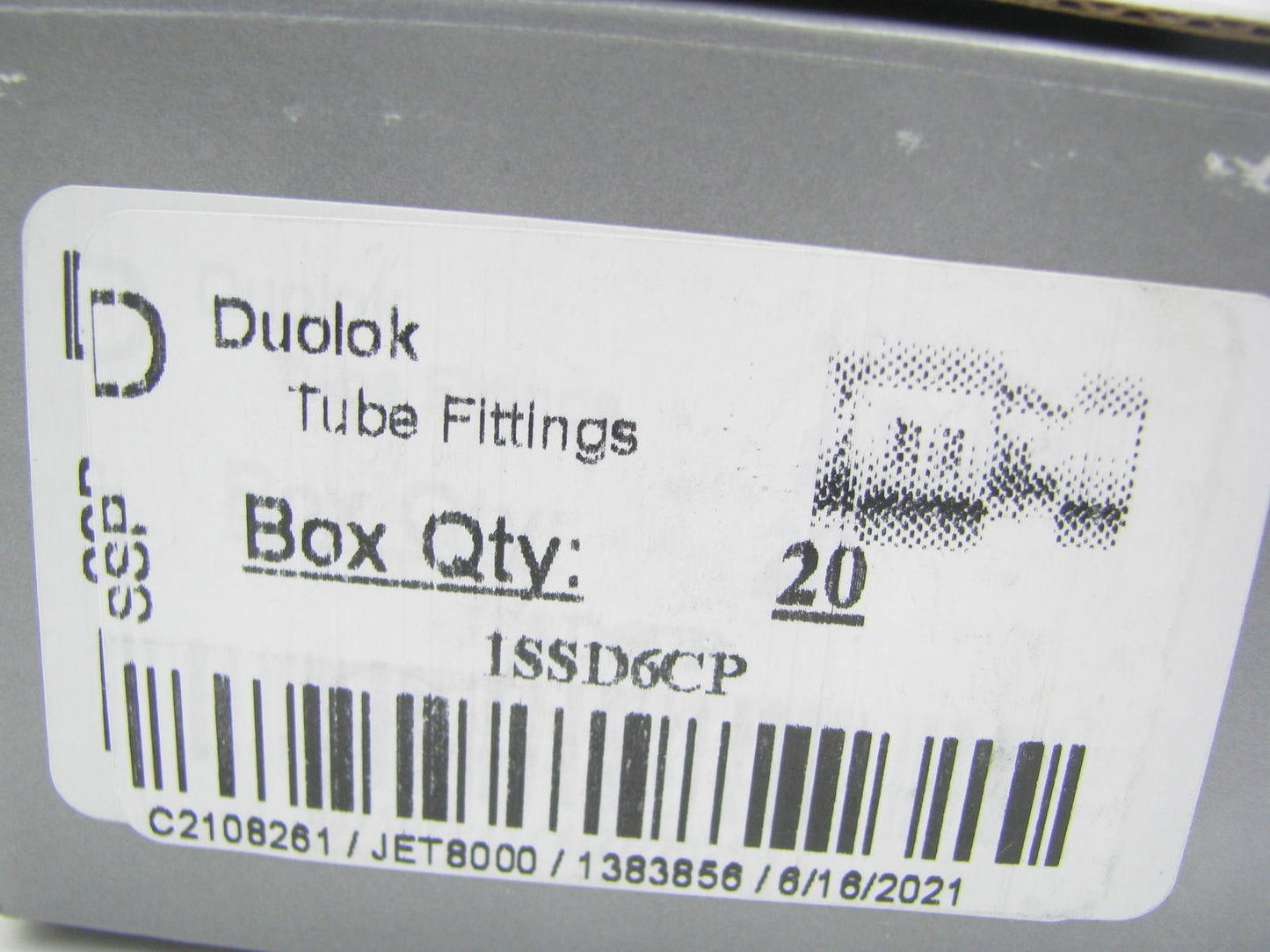 20 Fittings - SSP ISSD6CP 3/8'' OD Tube SS Tube Cap SSP DuoLok Stainless Steel