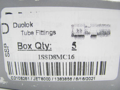 (5) Duolok Male Connector Fittings, 1/2'' Tube Fitting X 1'' MNPT, 316 SS