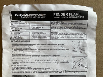 Stampede 8626-5 Original Riderz Fender Flares, Matte Black, Front & Rear