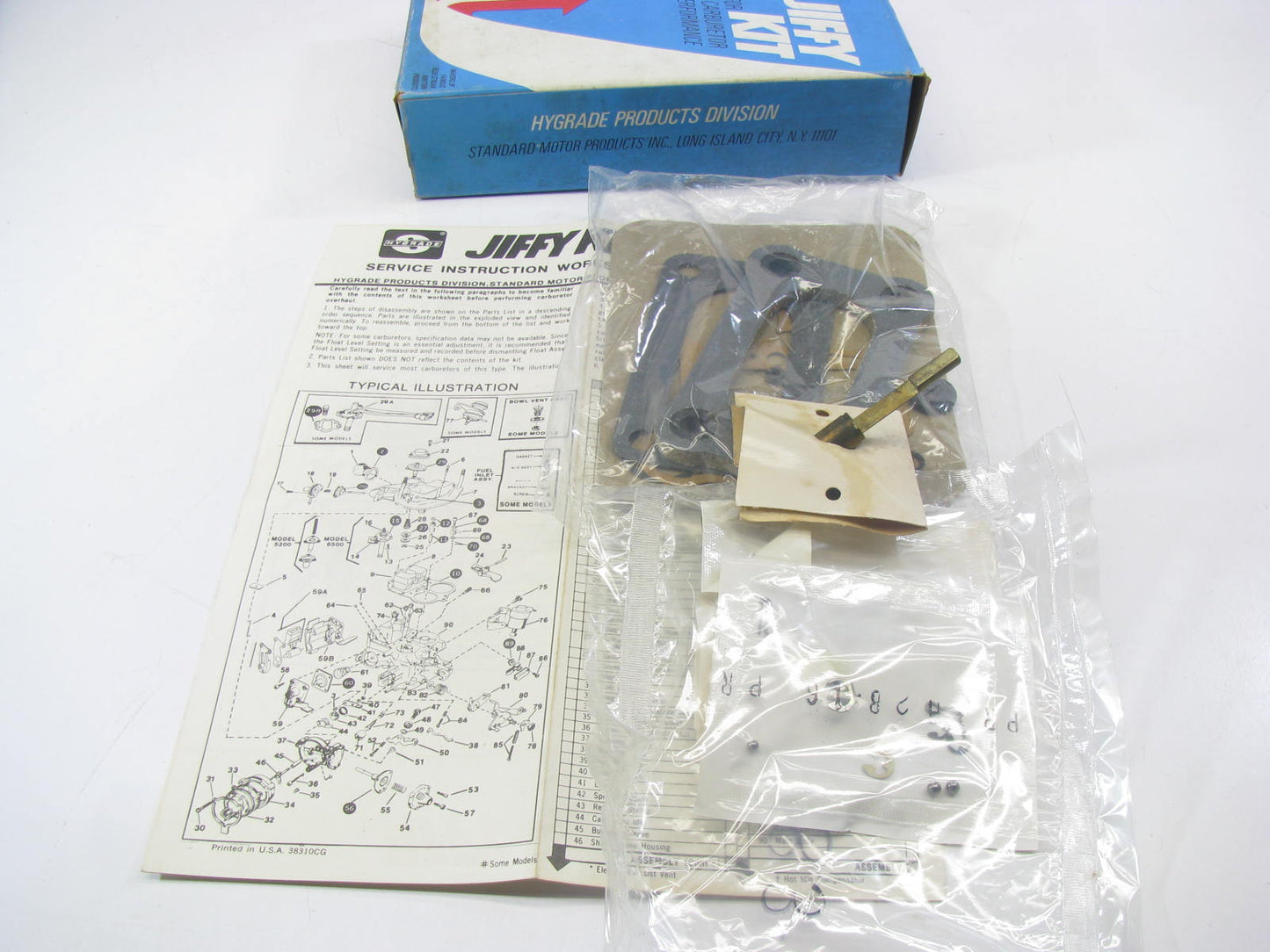 Standard 1283 Carburetor Rebuild Kit 1979 Pontiac Chevrolet 2-BBL Model 6510