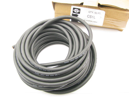 Standard CS1L Starter / Battery Cable - 1 Gauge 50' Feet - Black - 1 AWG